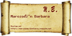 Marozsán Barbara névjegykártya