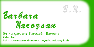barbara marozsan business card